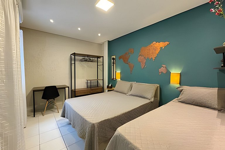 Moderno Apto no Gonzaga a UMA quadra da Praia