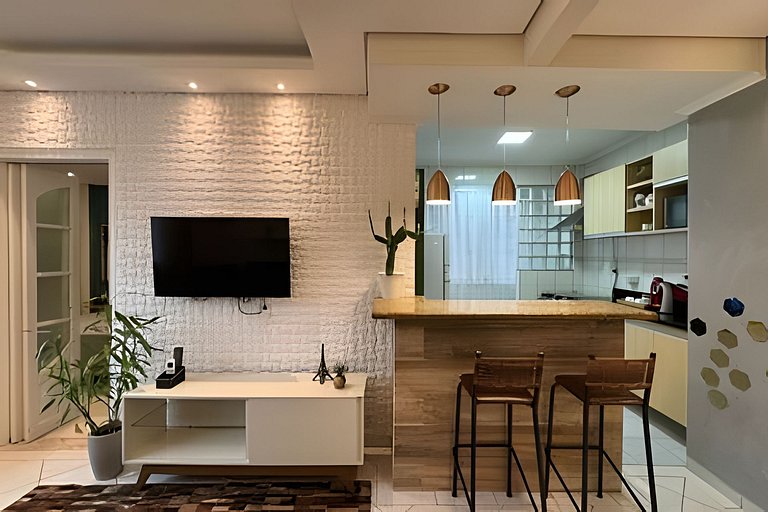 Moderno Apto no Gonzaga a UMA quadra da Praia