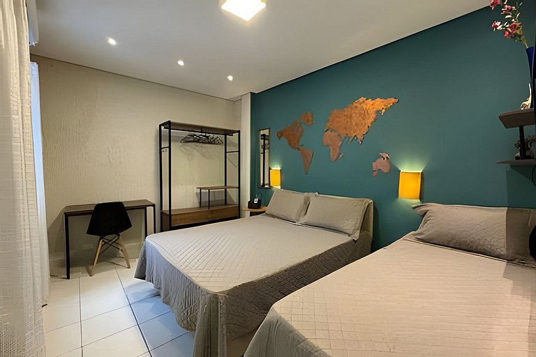 Moderno Apto no Gonzaga a UMA quadra da Praia