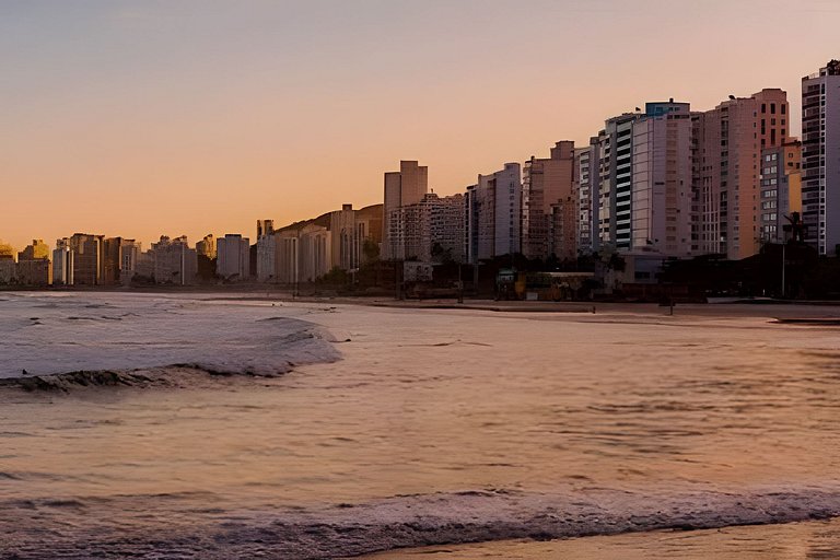 Belo Apto no Gonzaga - uma quadra da praia