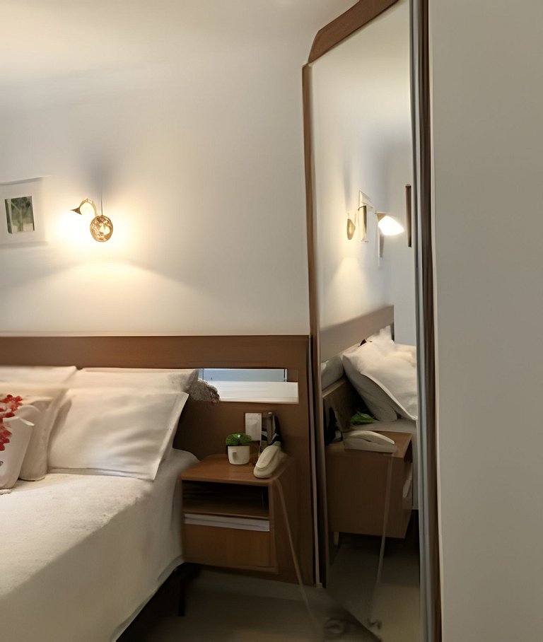 Flat Cavalinho Branco com varanda e lazer – Águas de Lindóia